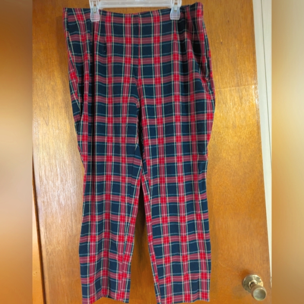 Women's Size 18 Side Zip Plaid Dress Pant